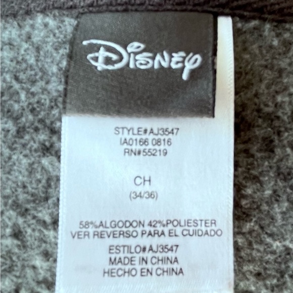 Patriotic Mickey Mouse Front Zip Hoodie Sweatshirt Fleece in Grey Unisex Size S - Picture 10 of 12